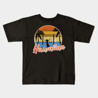 Hawaiian Beach Vibes Honolulu Sunset Kids T-Shirt